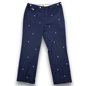 Flying Scotsman Chino Pants Mens 38 Blue Embroidered AOP All-Over-Print Duck VTG